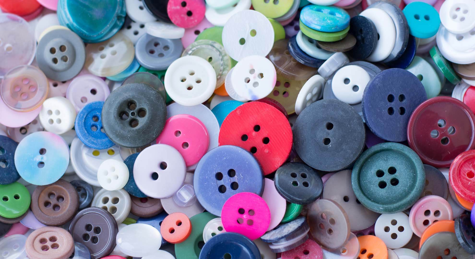 Pile of multi coloured buttons