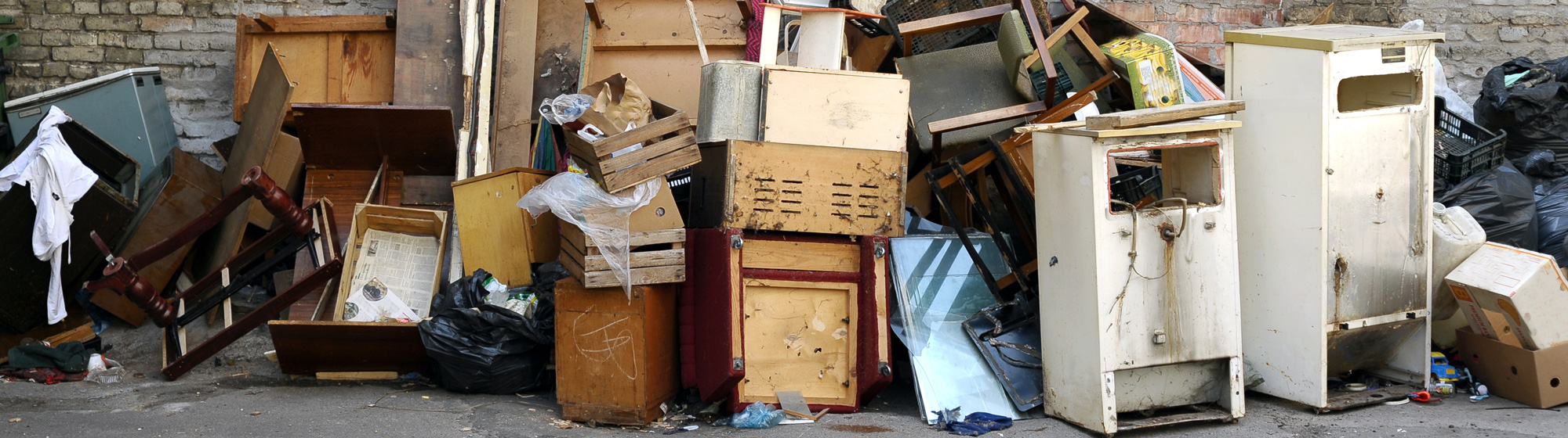 A range of household items that have been flytipped