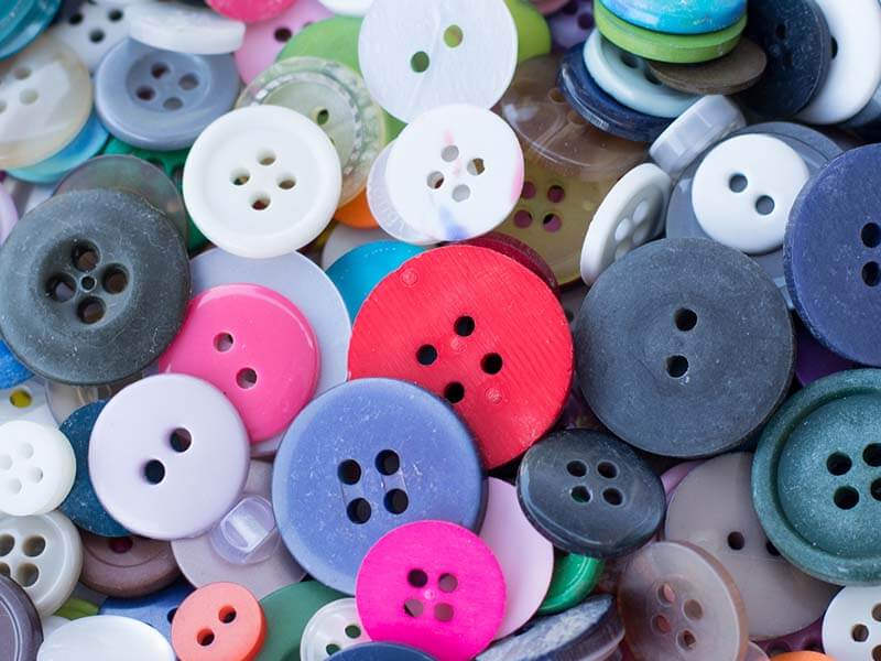 Pile of multi coloured buttons