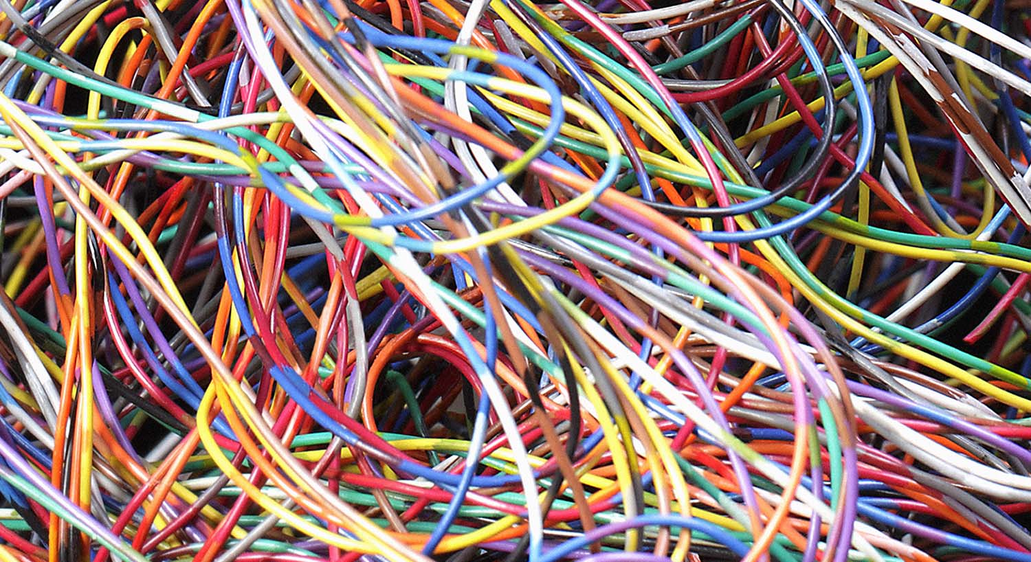 Photo of a pile of multi-coloured wires